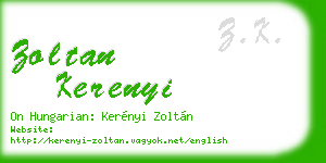 zoltan kerenyi business card