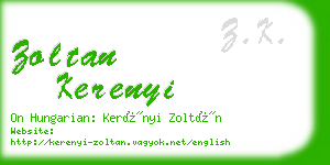 zoltan kerenyi business card